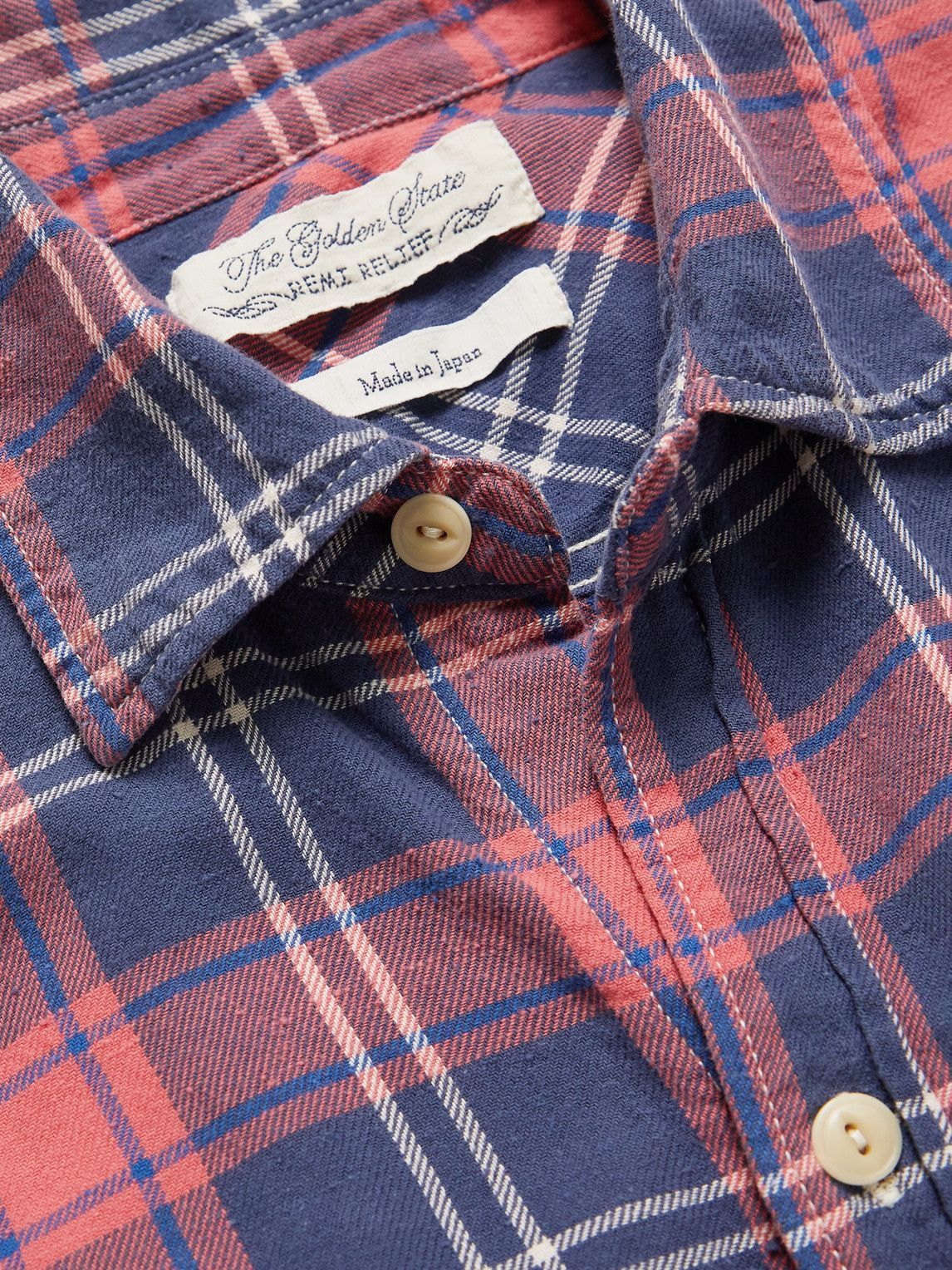 Remi Relief - Checked Cotton-Flannel Shirt - Blue Remi Relief