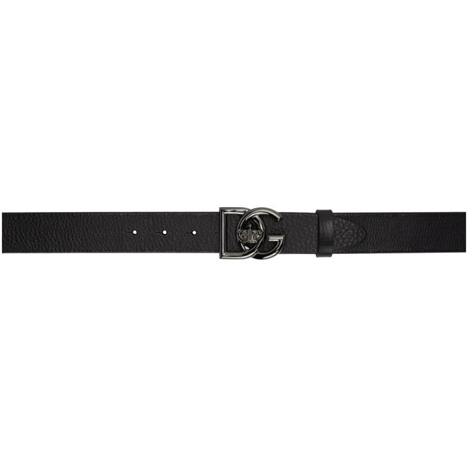 Photo: Dolce and Gabbana Black DG Crossed Logo Belt