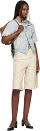 Acne Studios Off-White Distressed Denim Shorts