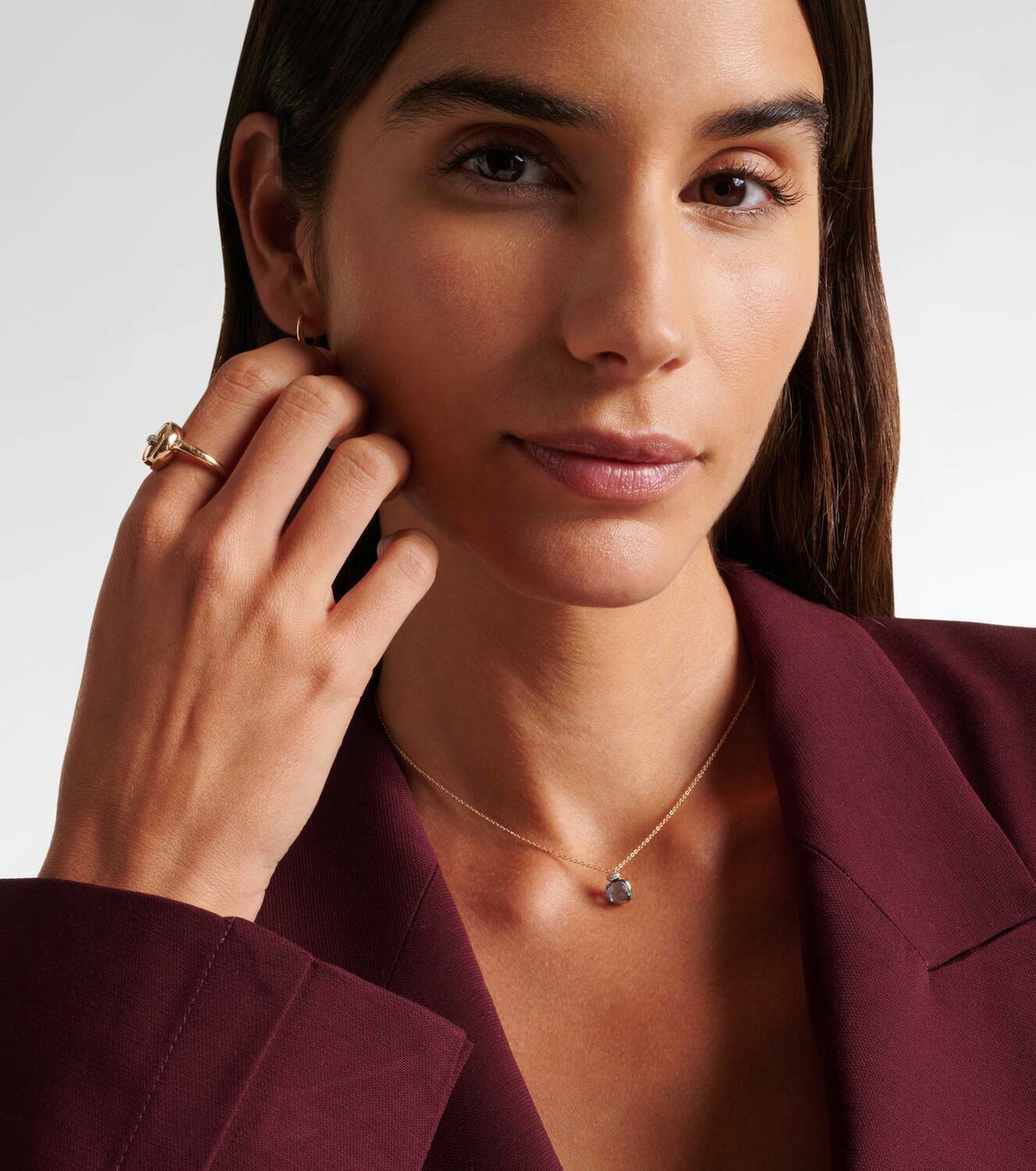 Pomellato Nudo Mini 18kt rose gold pendant necklace with topaz and diamonds