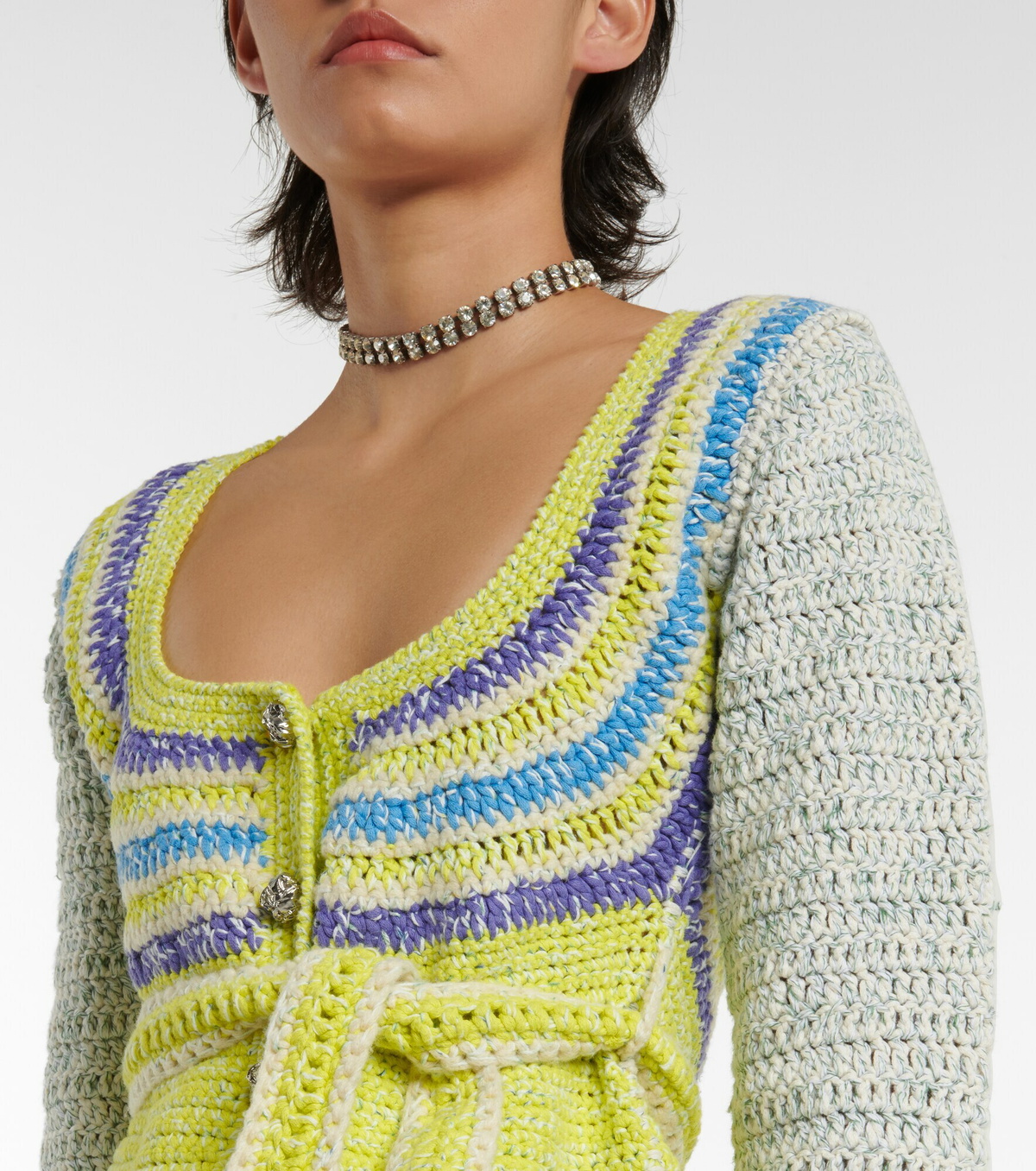 Ganni Crochet cottonblend cardigan GANNI