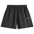 MKI Men's Ribbed Cupro Wide Leg Shorts in Sueded Black