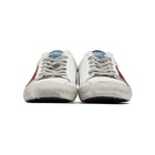 Golden Goose White and Red Superstar Sneakers