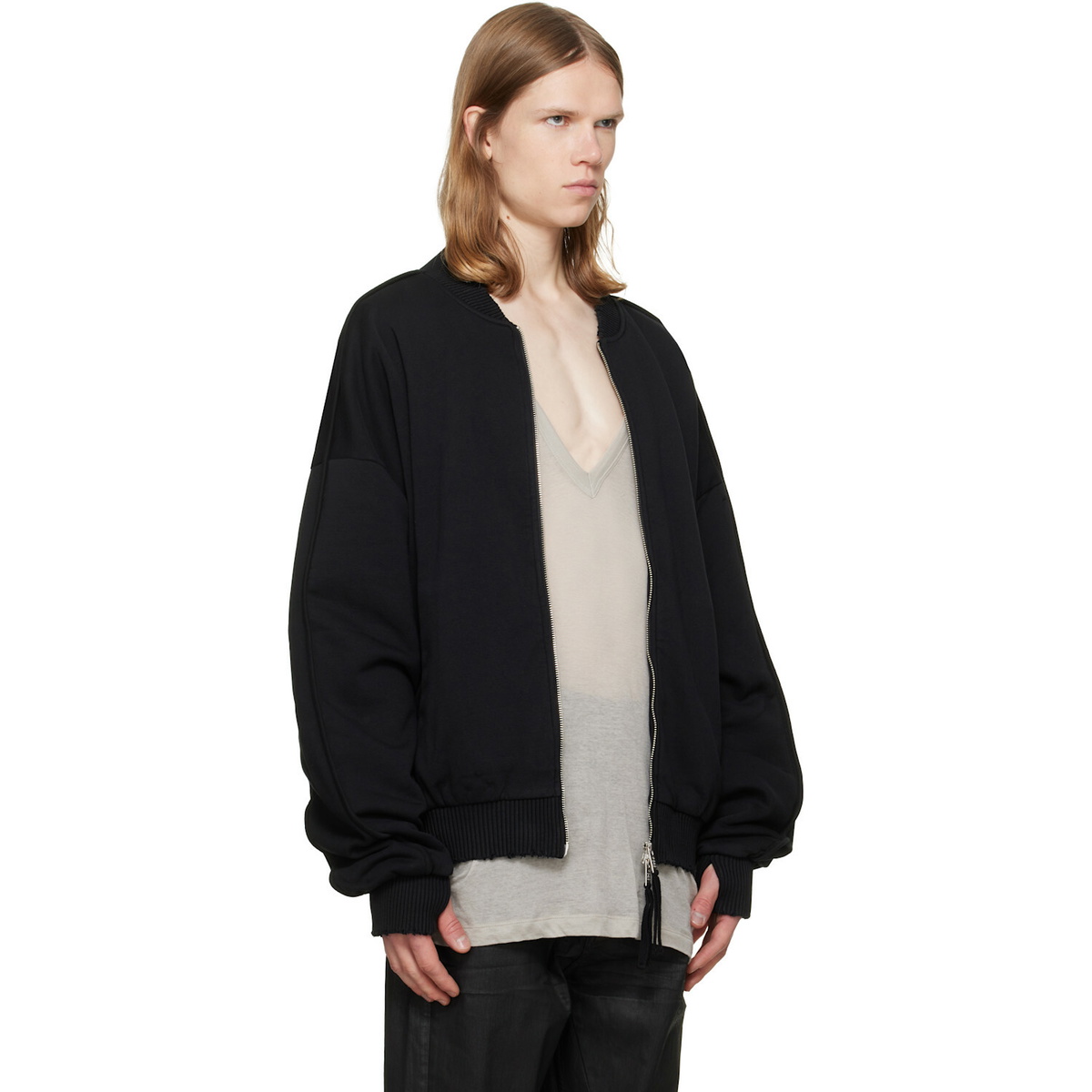 thom/krom Black MSJ 705 Bomber Jacket