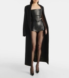 Alex Perry High-rise leather shorts