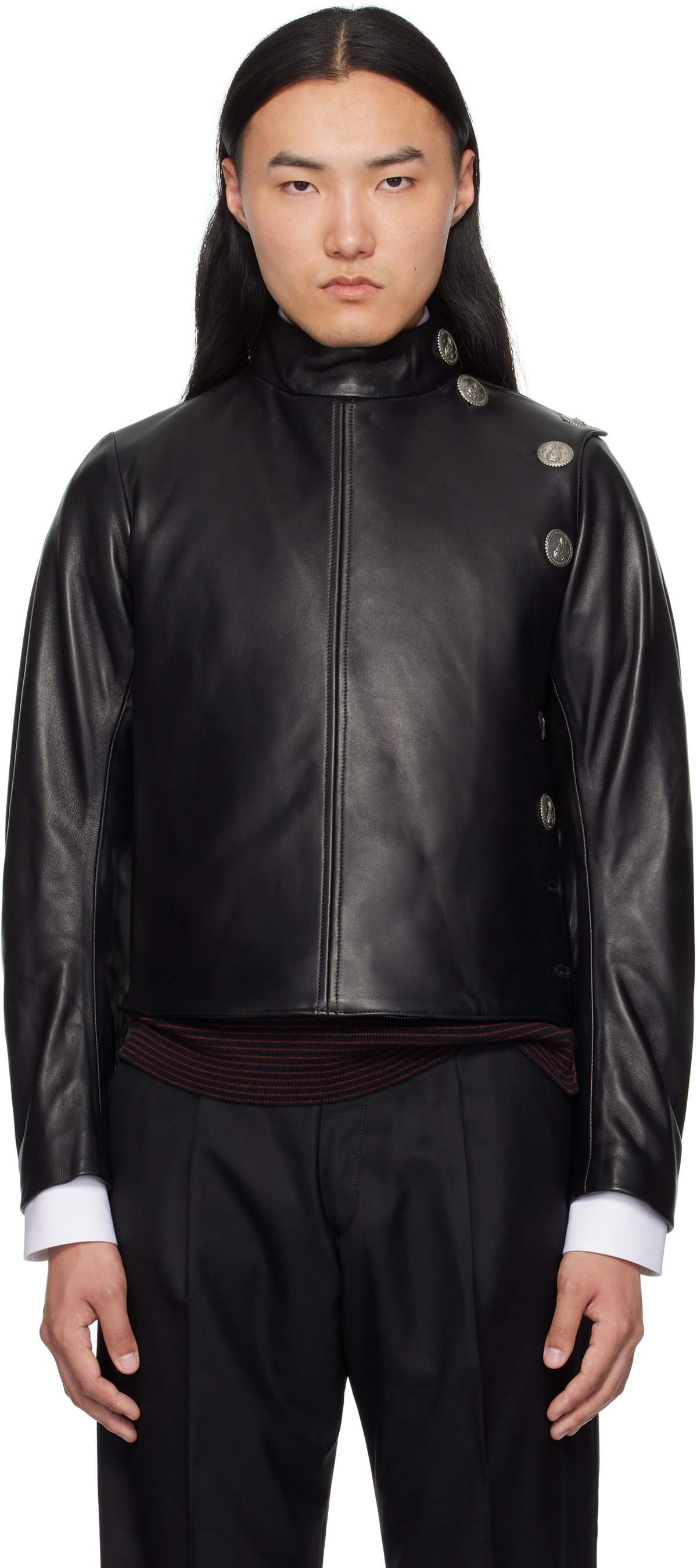 Enfants Riches Déprimés Black Fencing Leather Jacket