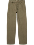 De Bonne Facture - Straight-Leg Cotton-Moleskin Trousers - Green