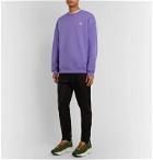 Acne Studios - Forba Oversized Logo-Appliquéd Mélange Loopback Cotton-Jersey Sweatshirt - Purple