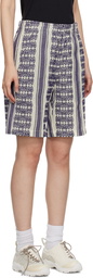 NEEDLES White & Navy Papillion Stripe Shorts