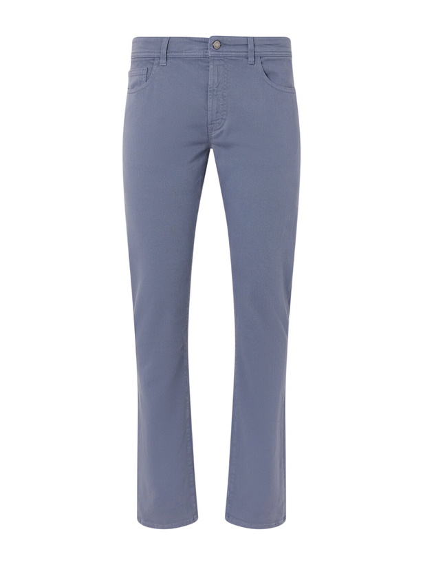 Photo: Canali - Straight-Leg Garment-Dyed Stretch Jeans - Blue