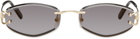 Cartier Gold Signature C Geometrical Metal Sunglasses