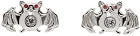 Chopova Lowena Silver Sparkly Bat Earrings