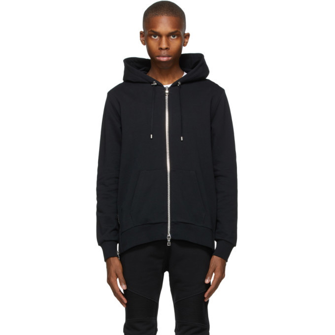 Photo: Balmain Black Logo Zip Hoodie