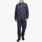 Kenzo Men's Ticking Stripe Relaxed Chore Jacket in Blue