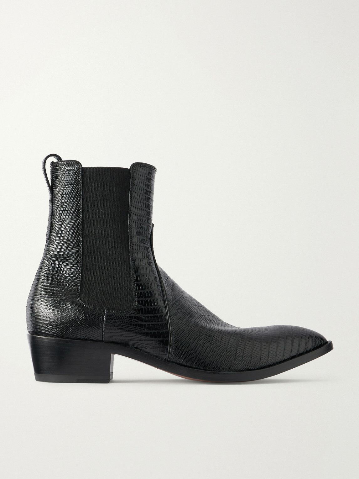 TOM FORD - Dagger Lizard-Effect Leather Chelsea Boots - Black