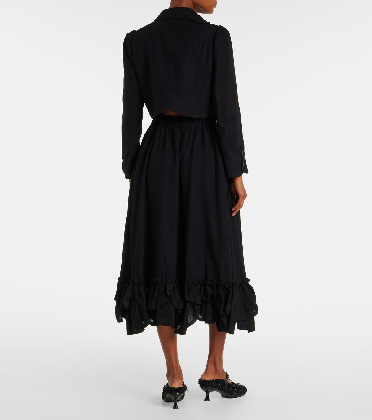 Noir Kei Ninomiya Wool-blend midi skirt
