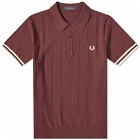 Fred Perry Authentic Men's Knit Polo Shirt in Oxblood
