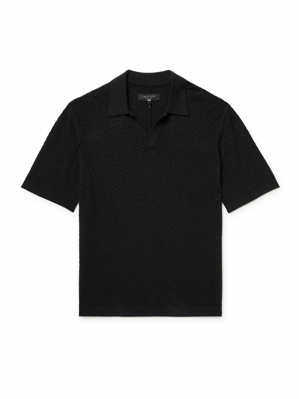 Photo: Rag & Bone - Zuma Terry Polo Shirt - Black