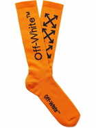 Off-White - Logo-Jacquard Ribbed Cotton-Blend Socks