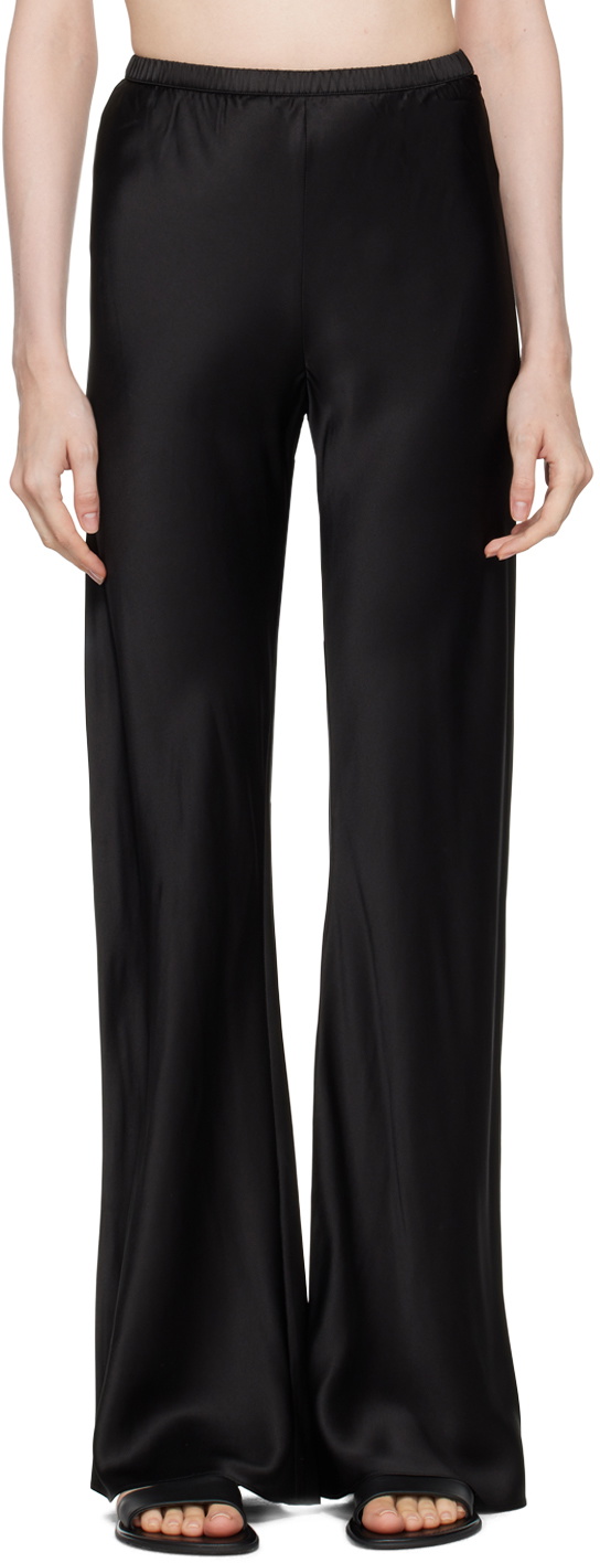 Bias Cut Silk Pants in Black main image 1