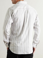 Mr P. - Button-Down Collar Striped Cotton and Wool-Blend Shirt - Gray