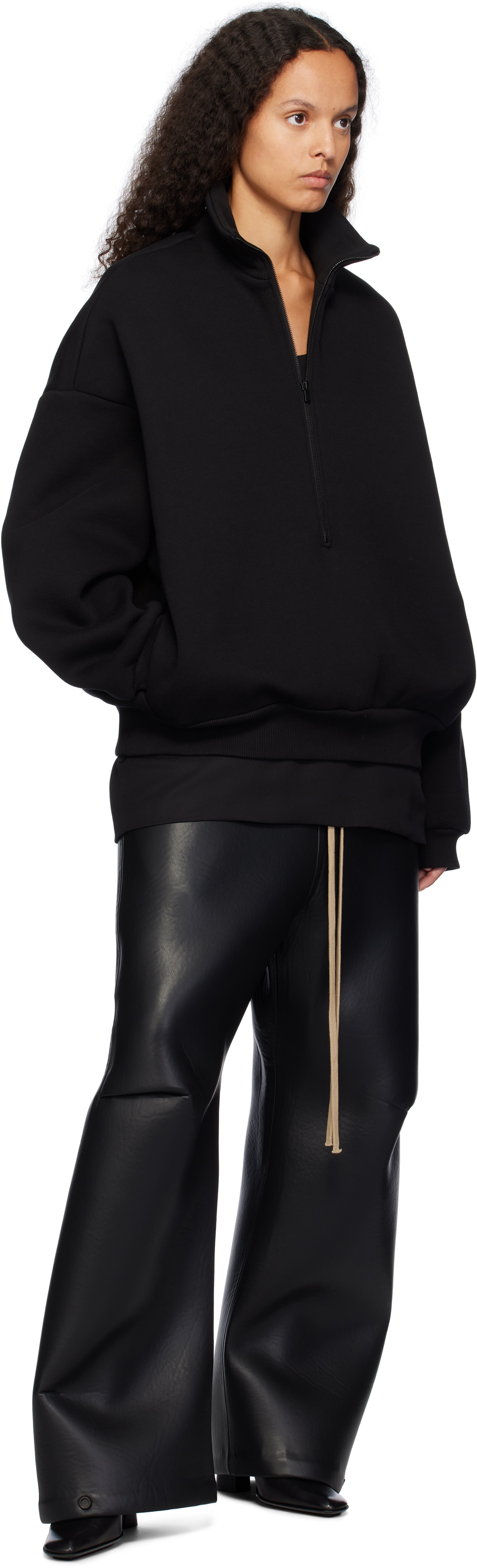 Fear of God Black Fleece Half Zip Mockneck Sweatshirt