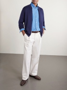 Thom Sweeney - Zip-Up Cotton Sweater - Blue