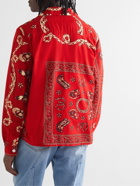 BODE - Stage Coach Camp-Collar Bandana-Print Cotton Shirt - Red