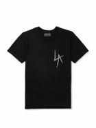 Local Authority LA - LA Slash Logo-Print Cotton-Jersey T-Shirt - Black