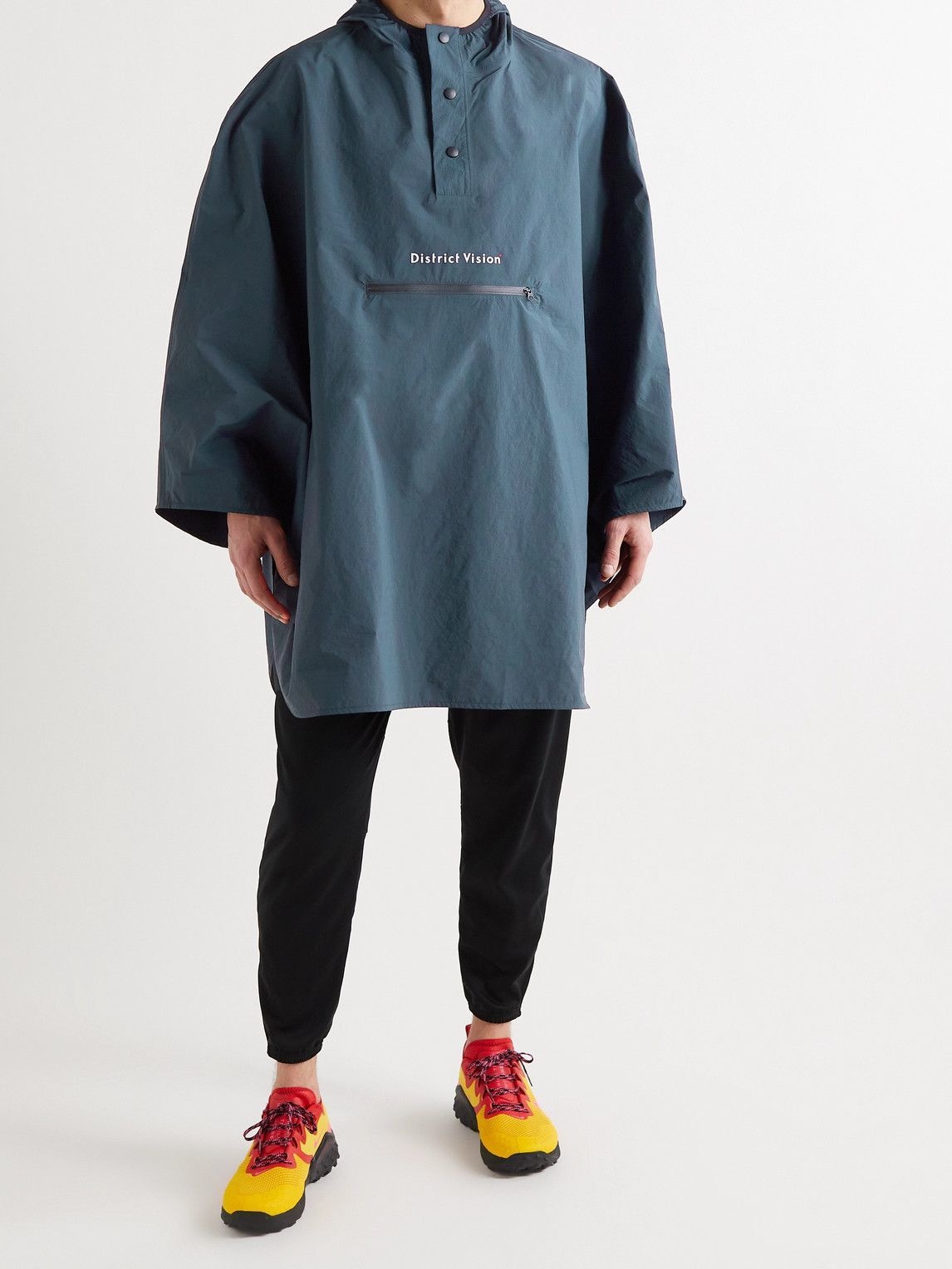 DISTRICT VISION - Andy Logo-Print Shell Hooded Poncho District Vision