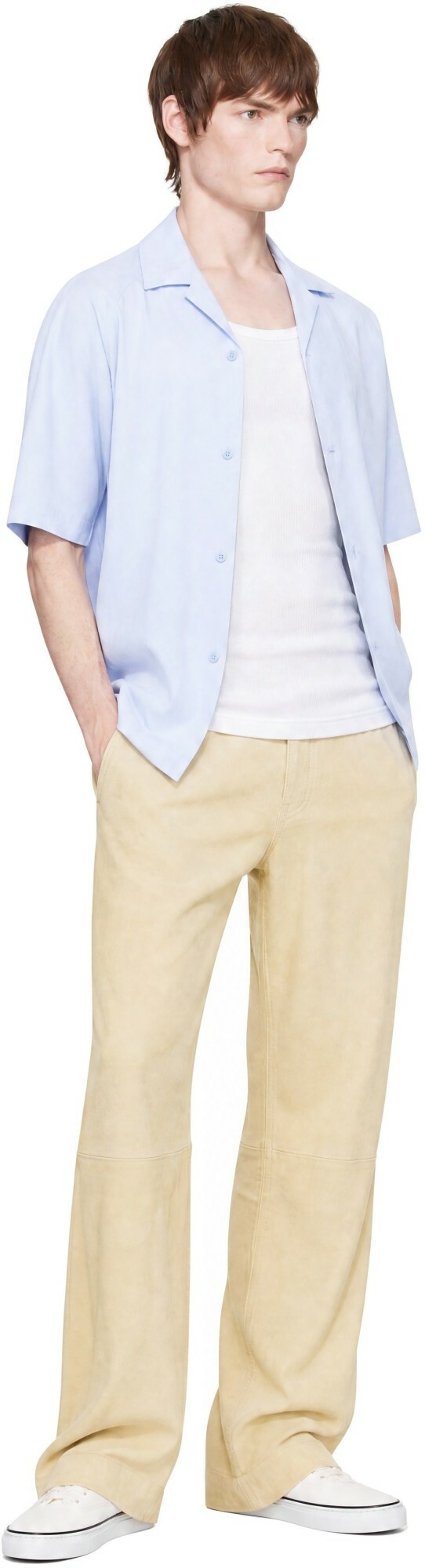 Marni Yellow Pyramid Suede Pants