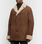 Belstaff - Leather-Trimmed Shearling Coat - Brown