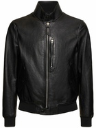 TOM FORD - Harrington Tumbled Grain Leather Jacket