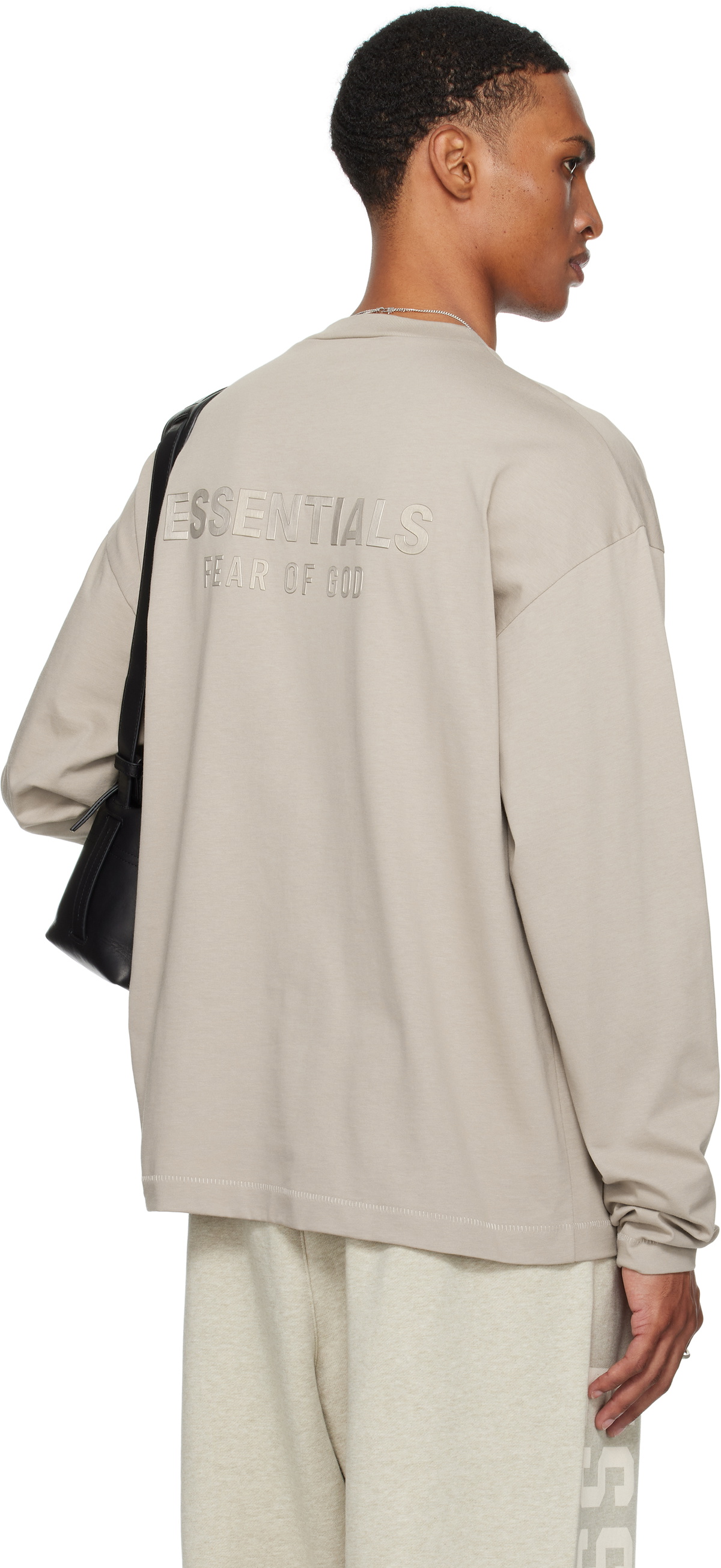 Fear of God ESSENTIALS Taupe Classic Fit Long Sleeve T-shirt
