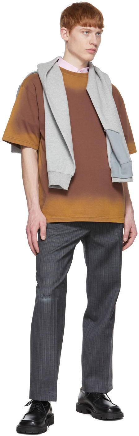 ★ADERERROR★ Border tshirt Brown ADER error Brown Border T-Shirt ADER error
