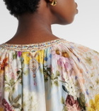 Camilla Embellished printed silk maxi dress
