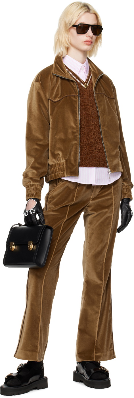 Ernest W. Baker Tan Flare Trousers