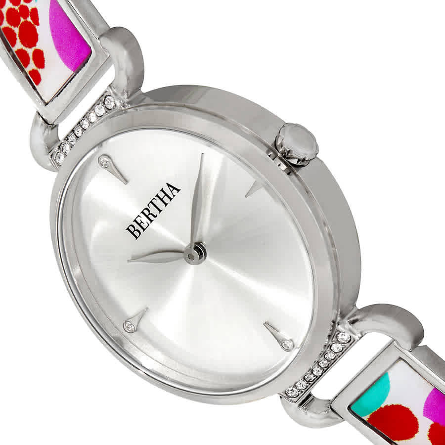 Bertha Katherine Quartz Crystal Silver Dial Ladies Watch BTHBS1301