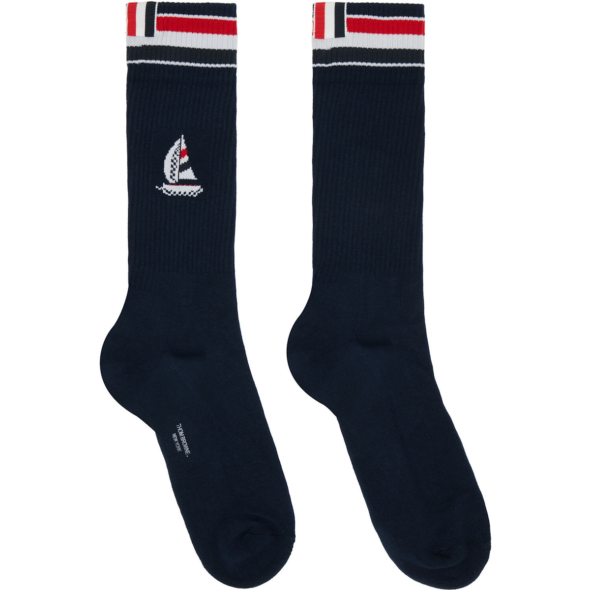 Thom Browne Navy RWB Funmix Athletic Socks