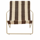 ferm LIVING Desert Lounge Chair in Cashmere/Off-White/Chocolate 