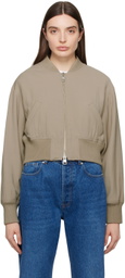 AMI Paris Taupe Zip Bomber Jacket