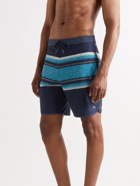 Outerknown - Tasty Scallop Long-Length Striped Recycled Swim Shorts - Blue