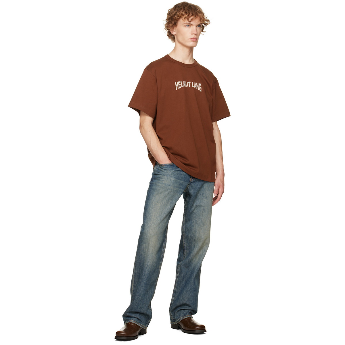 Helmut Lang Brown Ticket T-shirt