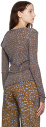 PRISCAVera Brown Asymmetric Cardigan