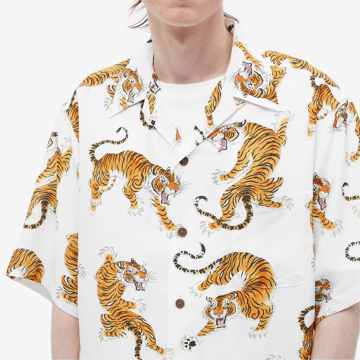 Wacko Maria tiger-print Long-Sleeve Shirt - White