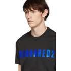 Dsquared2 Black and Blue Acid Glam Punk Cool Fit T-Shirt