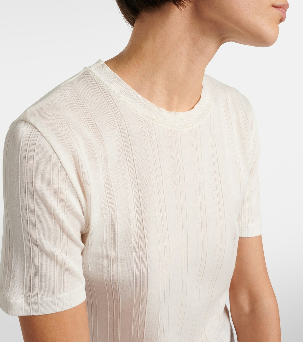 The Row Etina ribbed-knit cotton T-shirt