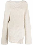 Jade Cropper White Asymmetric Organic Cotton Jumper