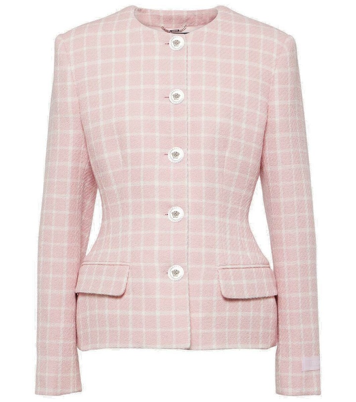 Photo: Versace Checked tweed jacket