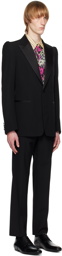 Dries Van Noten Black Peaked Lapel Suit
